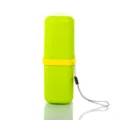 Portable travel toothbrush case waterproof gargle cup with lanyard for business trip - Green