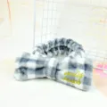 Grey plaid plush bow headband for face washing, soft and thick makeup hair band for daily use. - Gray Plaid