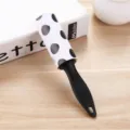 Mini Lint Roller Hair Remover with Black Polka Dot Refill Sheets and Ergonomic Handle - Black