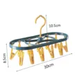 Plastic multi-clip clothes drying rack, windproof oval sock and underwear hanger stand. - 12-Pack Clips / Yellow