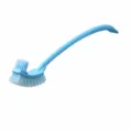 Plastic long handle double-sided toilet brush flexible bathroom cleaning tool in blue - Candy Blue