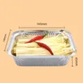 Rechthoekige aluminiumfolie container verdikt wegwerp pan voor bakken barbecue afhaal - 600ml (Enkel)