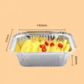 Rechthoekige aluminiumfolie container wegwerp bakplaat afhaalvoedsel verpakkingsdoos - 400ml (Enkel)