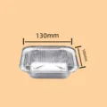 Rechthoekige aluminiumfolie schaal wegwerp take-out doos voor barbecue bakken 130mm - 230ml (Enkele deksel)