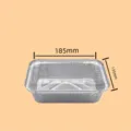 Wegwerp rechthoekige aluminiumfolie container met transparant deksel, 185x135mm voor bakken. - 700 ml (Enkele deksel)