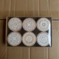 Set timbri in legno rotondo vintage pizzo motivo diario artigianato scrapbooking scatola - Set di 6 Pezzi Pizzo