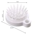 Brosse de massage du cuir chevelu en silicone blanc, brosse à shampooing avec trou de suspension. - Blanc