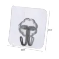 Transparent sticky wall hook nail-free waterproof adhesive hook 6x6cm kitchen hanging tool - Brushed Small Silver