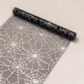 Camino de mesa telarana Halloween rollo tela malla decorativa fiesta hogar textil nuevo - 28*275cm / Telaraña Plata