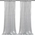 Silber Pailletten Vorhänge Glitzernde Party Hintergrund Deko Fenster Duschvorhang für Hochzeit - Silber