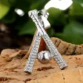Stainless steel rhinestone baseball bat pendant necklace hip hop sports jewelry accessory - Pendant Only (Steel Color) / Steel