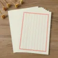 Traditional Chinese style grid letter paper, classic vintage stationery writing sheet, 10pcs - Off-White Writing Paper