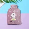 Cute cartoon plush hot water bag, thick cute hand warmer for winter cozy daily use. - Purple Bunny