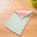 Double-Sided Microfiber Cleaning Cloth Pink Green Dishcloth Absorbent Kitchen Towels - Unpackaged 25*15cm / Green & Pink