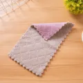 Dual-color microfiber kitchen cleaning dish cloth for oil-free dishwashing and wiping tables. - Unpackaged 25*15cm / Purple + Gray