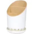Plastik Kuechen Besteckhalter mit Faechern Abtropfgestell Kuechenorganizer Behaelter - Nordisch Aprikose