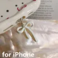 Cute phone dust plug bow charm detail view, exquisite metal pendant for iPhone charging port. - Style 1 / iOS Phone (Lightning)