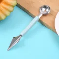 Stainless steel fruit baller and carving knife with blue handle, ideal kitchen tool. - Nordic Blue