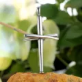 Stainless steel baseball bat cross pendant necklace for stylish daily wear jewelry - Pendant Only (Without Chain) / Steel