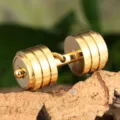 Titanium steel dumbbell pendant necklace, creative fitness jewelry for men and women daily wear. - Pendant Only (Without Chain) / Gold