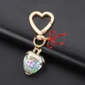 Porte-clés cœur fraise en alliage doux avec nœud, pendentif en cristal pour sac mignon. - Style 5