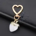 Porte-clés fraise cœur mignon avec mini nœud pendentif en alliage pour sac et clés. - Style 6