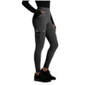 Women high waist cargo yoga leggings breathable butt lifting athletic pants with pocket and button - S / Dark Gray