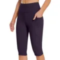 High waisted capri yoga pants with side pockets, stretchy fitness leggings for workout and sports. - S / Bottoms / Olive Green