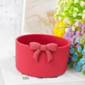 Rode siliconen waterfleshoes hoesje met schattige 3D strik, beschermend accessoire. - 3D Strik Figuur 1 / Rood