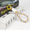 Colorful woven phone lanyard wrist strap with connection ring and tether tab for mobile. - Lanyard with Gasket 6