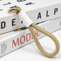 Braided phone lanyard khaki and white keychain wrist strap versatile accessory for keys. - Single Rope 8