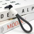 Black and white braided phone lanyard keychain variant, durable woven wrist strap for daily use. - Single Rope 10