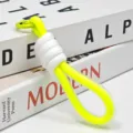 Colorful woven phone lanyard keychain, neon yellow and white braided strap for keys and cups. - Single Rope 12