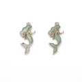 Groene emaille zeemeermin metaal legering bedel hanger voor DIY oorbellen en sieraden accessoires. - Zeemeermin / Groen