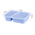 Wheat straw 2-compartment lunch box blue double grid food container with lid for meal prep. - 2 Compartments / Blue