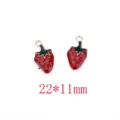 Cute red strawberry metal alloy DIY charms pendants jewelry making accessories 22x11mm - Large Strawberry