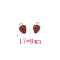 Detailed closeup of red strawberry alloy DIY charm pendant, high quality metal craft accessory. - 3D Dried Strawberry