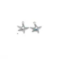 Pendatifs breloques en émail étoile de mer dorée et bleue pour boucles d'oreilles DIY. - Étoile de Mer Bleue