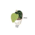 Monstera plant potted alloy pendant enamel charm diy necklace accessories green leaf 29mm - 16#