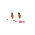 DIY alloy enamel carrot charms for jewelry making, cute vegetable pendants 17x10mm 2pcs - Carrot