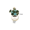 Zinc alloy potted plant charm DIY jewelry accessory, detailed enamel craft with size specs. - 15#