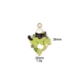 Black cat green leaves metal pendant charm for DIY handmade necklaces and keychains accessories - 14#