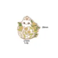 Gold tone zinc alloy cat and flower enamel DIY pendant charm for necklace making 28mm - 12#