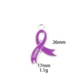 Purple ribbon pendant detail shot, zinc alloy charm, awareness jewelry accessory component. - 5# Hope Ribbon