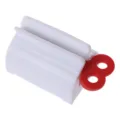 Convenient plastic toothpaste squeezer dispenser with red rolling key for easy bathroom use - Red