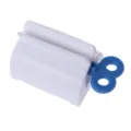 White plastic toothpaste squeezer with blue turning key convenient bathroom accessory for daily use. - Blue