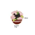 Cute black cat flower pot enamel charm alloy DIY pendant necklace jewelry accessories - 9#