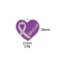 Paarse lint hart hanger zinklegering survivor bedel ketting sleutelhanger accessoire - 1# Hart survivor