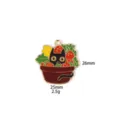 Detailed view of the cute black cat in pot enamel charm, showing clear metal and color details. - 7#