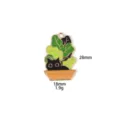 Close-up detail of the cute black cat and potted plant enamel metal charm pendant accessory. - 5#